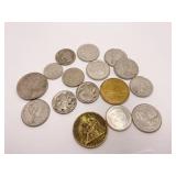 CANADIAN CURRENCY, WORN BUFFALO NICKEL ETC.