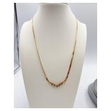 14K RUBY AND DIAMOND NECKLACE - 5.0 GRAMS