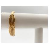 14K BRACELET W/ LEAF DESIGN W/ DIAMOND ACCENT