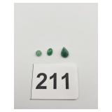 EMERALD ONE PEAR SHAPE, ONE OVAL - SEE PHOTO