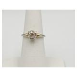 14K WHITE GOLD SZ. 5.5 DIAMOND RING - 2.9 GRAMS