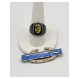 1930S BAKELITE PRISON RING SIZE 10 1/2 WITH