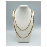 14K YELLOW GOLD ROPE CHAINS 16 INCH AND 20 INCH,