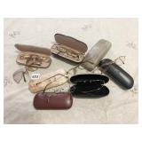 WIRE FRAME PERSCRIPTION EYEGLASSES IN HARD CASES,