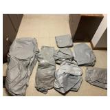 OUTDOOR FURNITURE COVERS, 2 SOFA COVERS AND 5