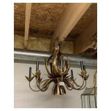 HANGING HAMMERED BRASS 8 LIGHT CHANDELIER