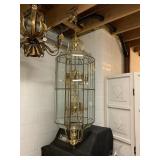 51" LONG BEVELED GLASS AND BRASS TONE 2 TIER