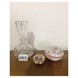 CRYSTAL PERFUME DECANTER, MINIATURE PILL