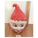 MCM VINTAGE PIXIE ELF HEAD COOKIE JAR