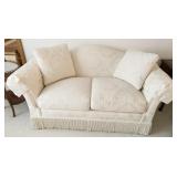 OFF WHITE HIGHLAND HOUSE LOVE SEAT WITH FRINGE