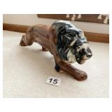 PORCELAIN LION FIGURINES 14" L