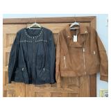 JOANNA HOPE SZ 22 BLACK LEATHER JACKET AND NWT