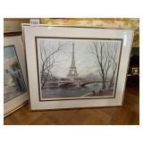 EIFFEL TOWER LITHOGRAPH SIGNED GEORGES BARQUE