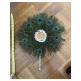 PEACOCK FEATHER VINTAGE FAN
