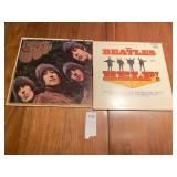 2 BEATLES VINYL RECORDS, HELP! AND RUBBER SOUL