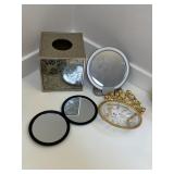 HAND MIRRORS, DECORATIVE TISSUE BOX COVER, SOAP