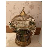 HEAVY SOLID BRASS BIRD CAGE, CURRENTLY HAS