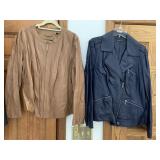 INC NAVY FAUX LEATHER JACKET AND NWT JOANNA HOPE