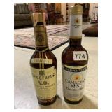 2 SEALED BOTTLES, SEAGRAMS VO CANADIAN WHISKEY
