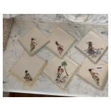 INTRICATELY EMBROIDERED DANCING INDIAN WOMEN