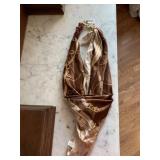 INTERESTING LADIES SCARF WITH HEAVY GOLD TONE