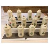 1992 THE LENOX SPICE GARDEN GROUP OF 12 NEW JARS