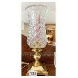 WATERFORD CRYSTAL SQUARE BRASS BASE CANDLE HOLDER