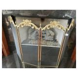 BRASS 4 SECTION FOLDING FIREPLACE SCREEN 32" H -
