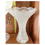 BOHEMIAN CRYSTAL VASE 10" H