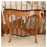 BEAUTIFUL 2 TIER LACQUERED FINISH INLAY TABLE