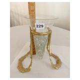 UNUSUAL VASE WITH GLASS VASE AND GLASS WEIGHTS