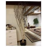 ARTIFICIAL WHITE BIRCH TREE IN BLACK PLANTER