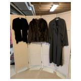 BLACK HOOD AND SCARF, FABULOUS FURS FAUX FUR SZ L