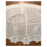 WHITE LACE SHEER VALANCE AND CORNER PANELS,