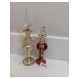 BLOWN GLASS PERFUME BOTTLES WITH STOPPERS
