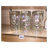 6 FLORAL ICED TEA GLASSES