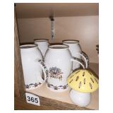 HARRODS 4 MUGS AND MUSHROOM