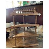 FLOATING WOOD CORNER DISPLAY SHELF, 19X10X28