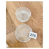 ETCHED CRYSTAL BOWL AND UNSIGNED WATERFORD BOWL