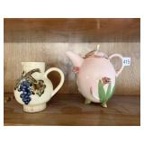 TERRACOTTA PITCHER MADE IN FRANCE AND MUSTARD