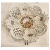GERMAN PORCELAIN HAND PAINTED CENTERPIECE BOWL
