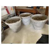 3 LARGE 19X16 MATCHING GARDEN PLANTERS
