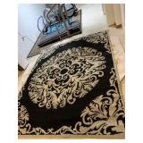116X95 BLACK AND BEIGE AREA RUG