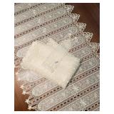 INTRICATE LACE CURTAIN PANELS WITH TIE BACK,