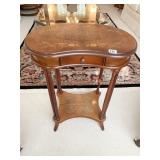 INLAY TOP CENTER DRAWER PETITE KIDNEY SHAPE TABLE