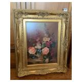 ERLAD SIMON PRINT ON BOARD ON ORNATE GOLD TONE