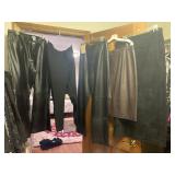 LADIES LEATHER PANTS AND SKIRT, EXTENDED SIZES,