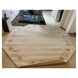 113X113 CREAM OCTAGONAL AREA RUG, MATCHES LENOX