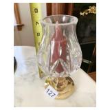 WATERFORD BRASS ETCHED SHADE W/ CANDLE