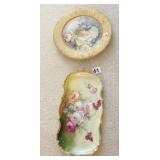 SEYME LIMOGE FRANCE YELLOW ROSE CENTER GOLD RIM